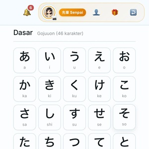 Hiragana dan katakana, sampai lancar baca. 1