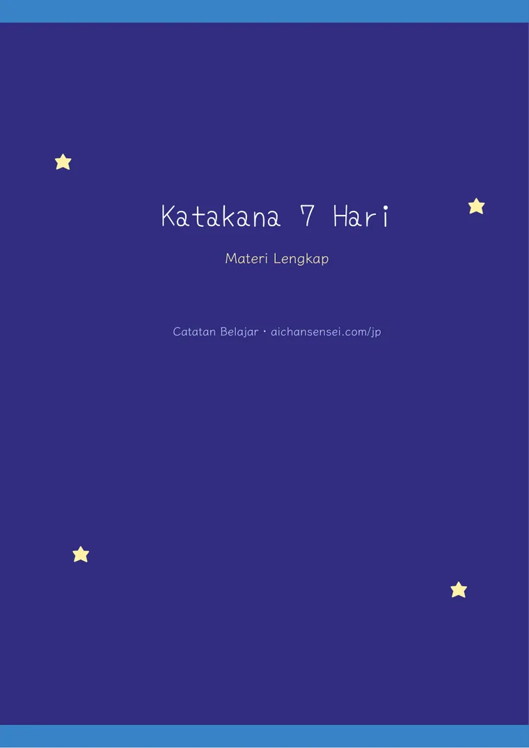 Katakana 7 Hari — Materi Lengkap