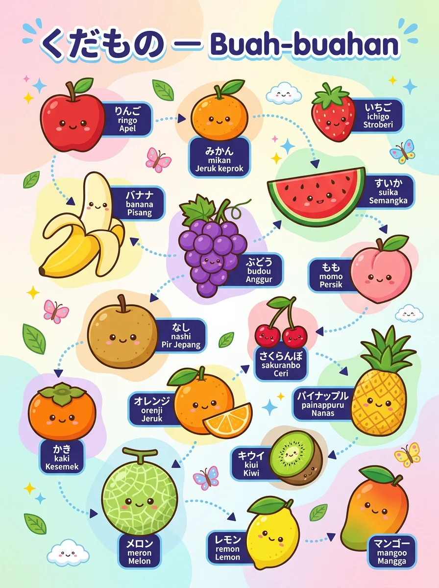 Poster Buah-buahan — Belajar Sambil Dengar